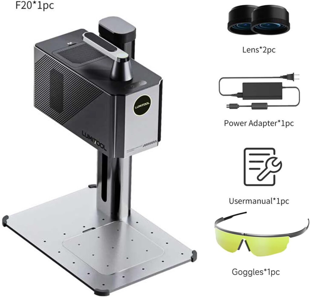 20W True Fiber Laser Engraver - 10X Faster AI Fiber Laser Engraving Machine for Metal, Wood, Leather  More - AI-Powered, Deep Engraving, Cloud Data, Compact  Affordable