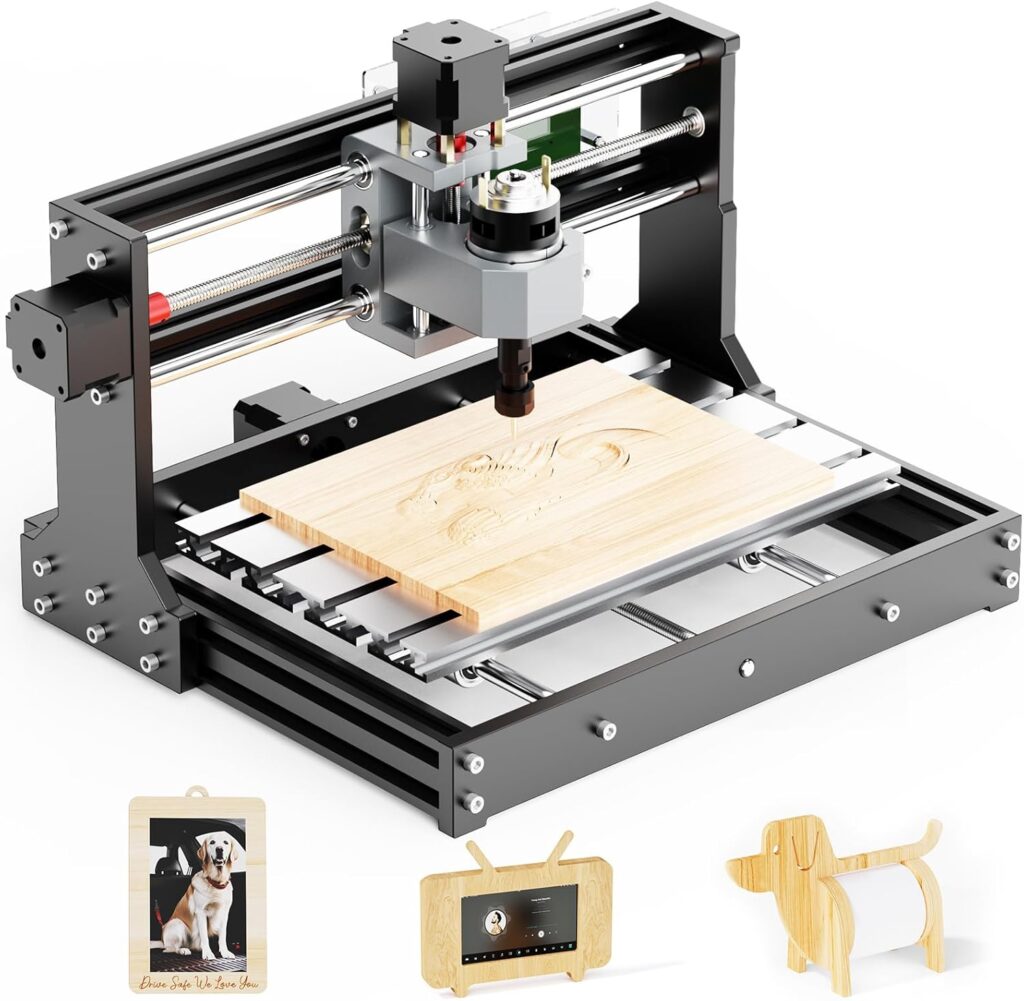 3018 CNC Router Mahine 3 Axis Desktop All-Metal CNC Router Machine with GRBL Offline Control Mini CNC Machine for Plastic Acrylic PCB PVC Wood Carving Milling, Engraving Area 300x180x40mm