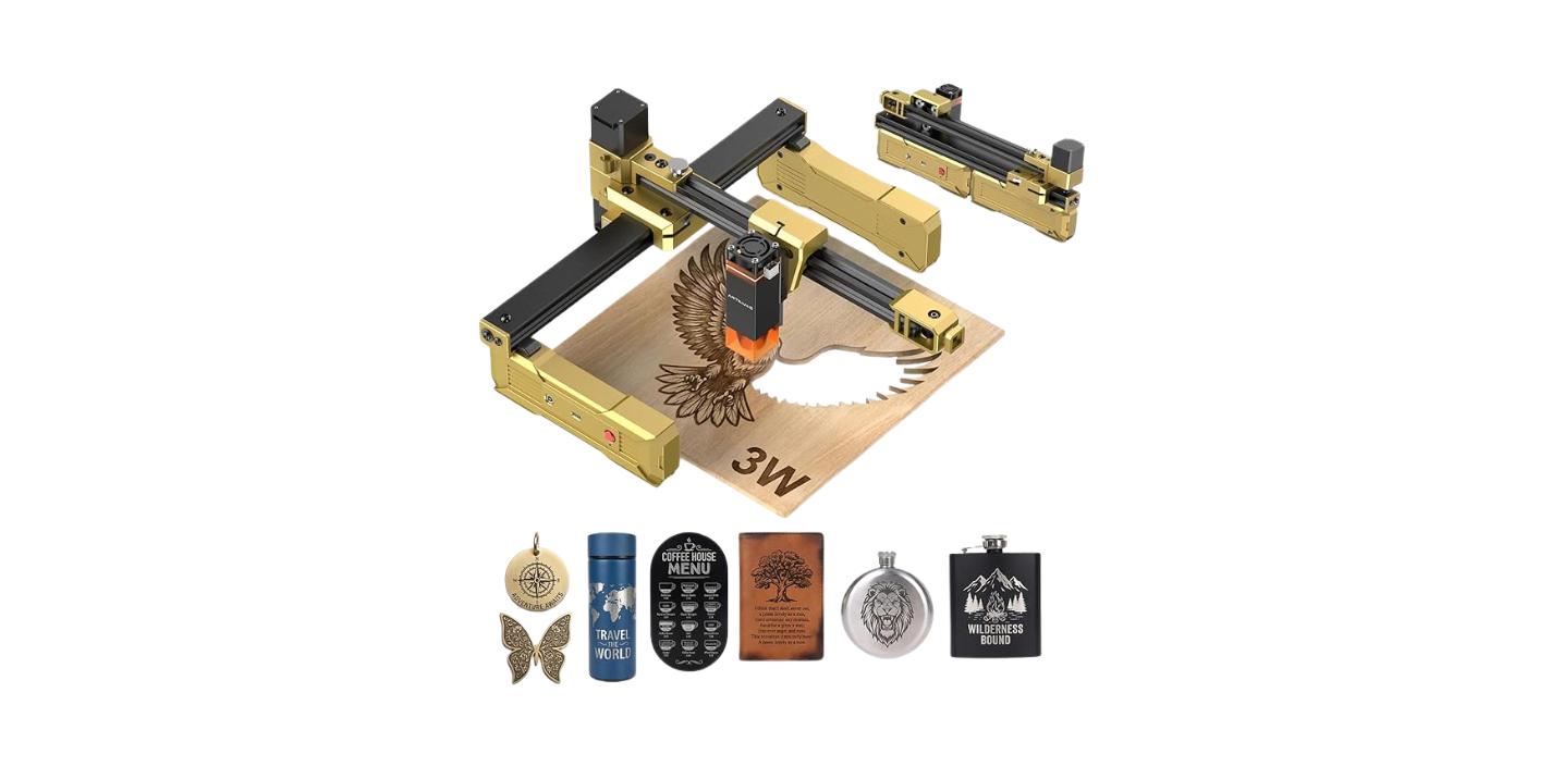 T1 Laser Engraver, 3000mW Foldable Laser Engraver Machine Higher Accuracy Wood Cutter