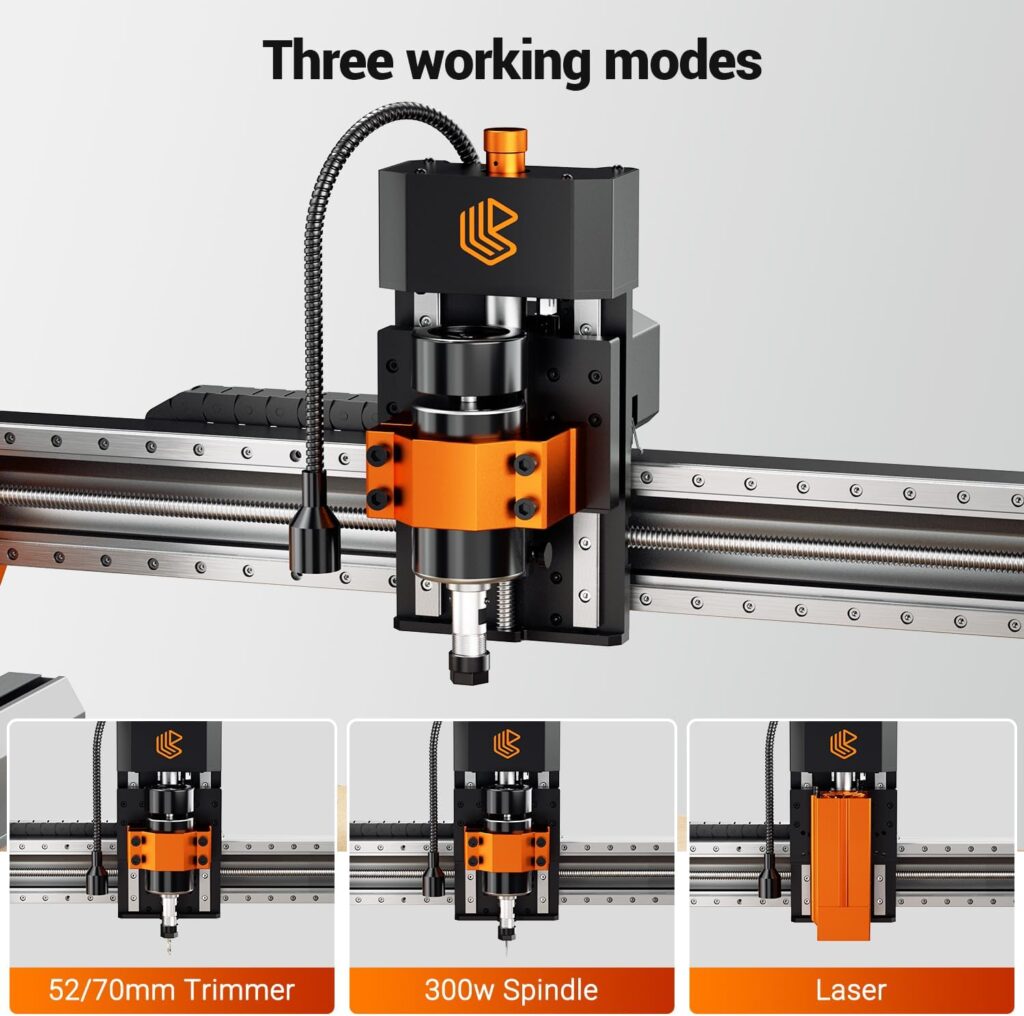 Artsian 01 CNC Router Machine 12000 RPM 300W GRBL Control 3-Axis Engraving 0.1mm Accuracy Spindle Laser Mode Switch Industrial Workrange 16.53x16.53x3.54 Engraver 98% Pre-Assembled