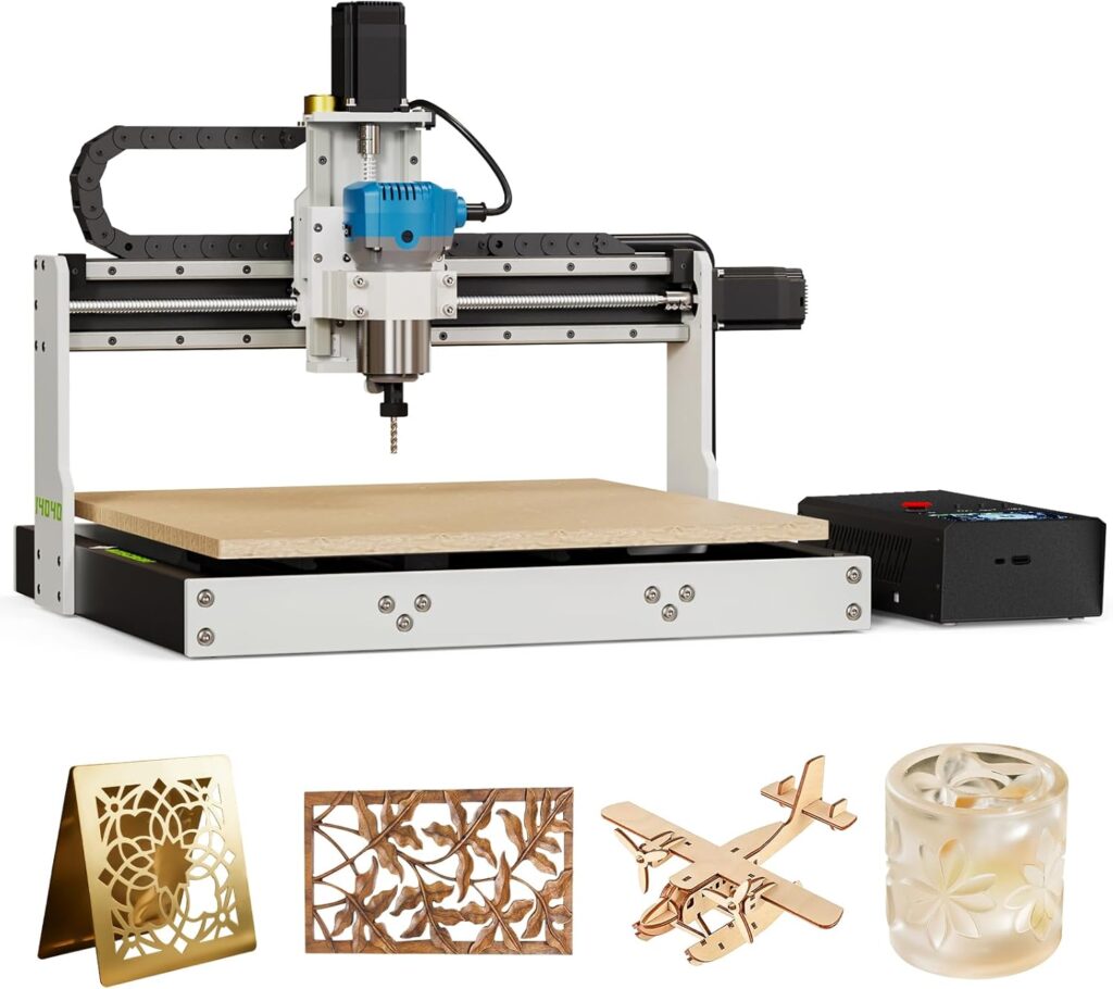 Axiscreat 4040 CNC Router Machine with Linear Guide  Ball Screw Motion, Achieve ±0.005mm Accuracy for High Precision Metal Aluminum Copper Wood Acrylic PCB Engraving