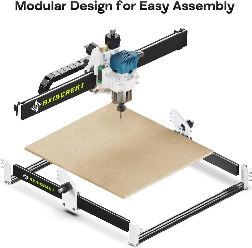 Axiscreat CNC Router Machine 6060, Beginner Hobby Engraving Machines, 710W Power Trimmer Router, Linear Rails and Belt Driven, 3-Axis Cnc Milling Machine for Wood, Acrylic, and MDF Carving