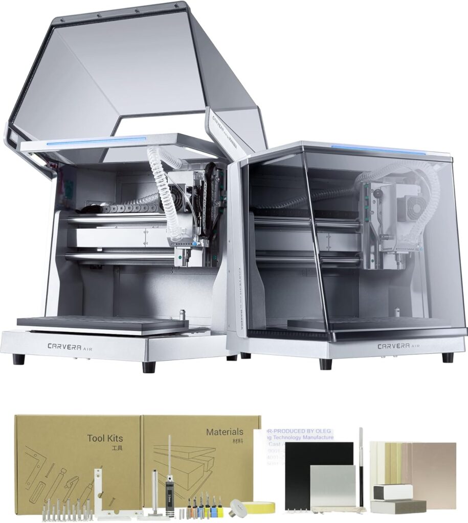 Carvera Air Desktop CNC Machine, Compact Enclosed Mini CNC Mil 3 Axis with Makera CAM, Quick Tool Changer,Closed-Loop Stepper Motor Milling Engraving Machine for Carving Arts Crafts DIY Design