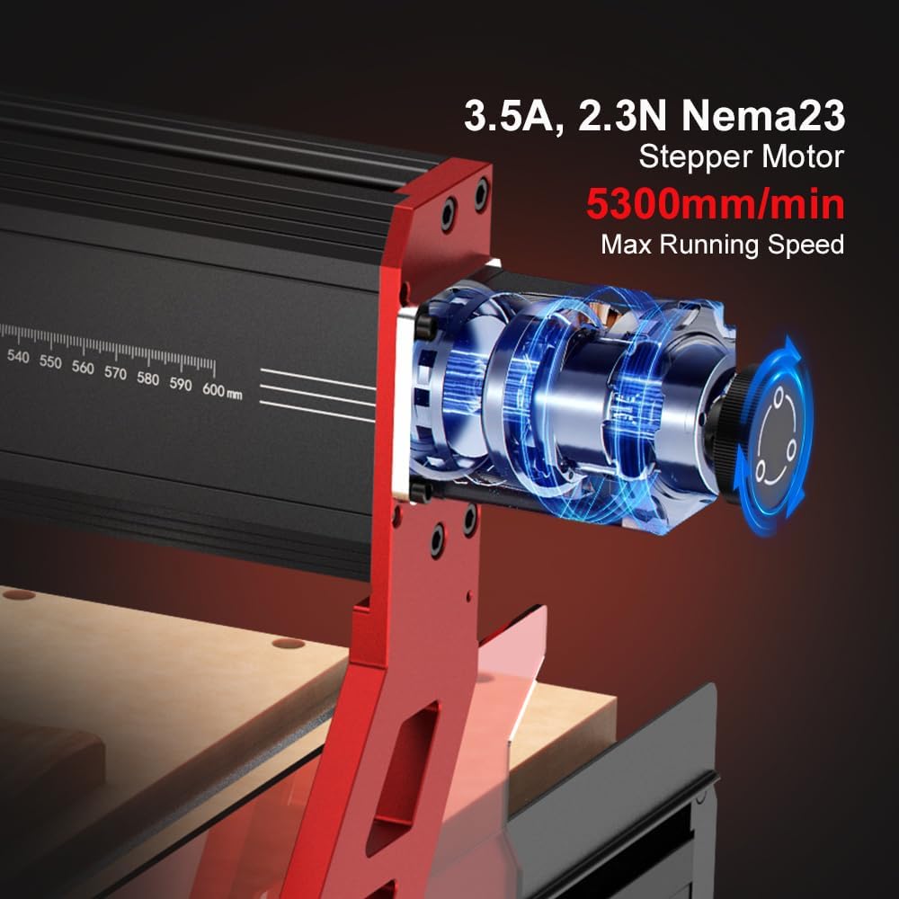 CNC Router Machine 500W Spindle CNC Laser Cutter, Machine for Metal High Torque NEMA 23 Stepper Motor, Linear Rails  Ball Screws 3-Axis Engraving Milling Machine for Wood Cutting