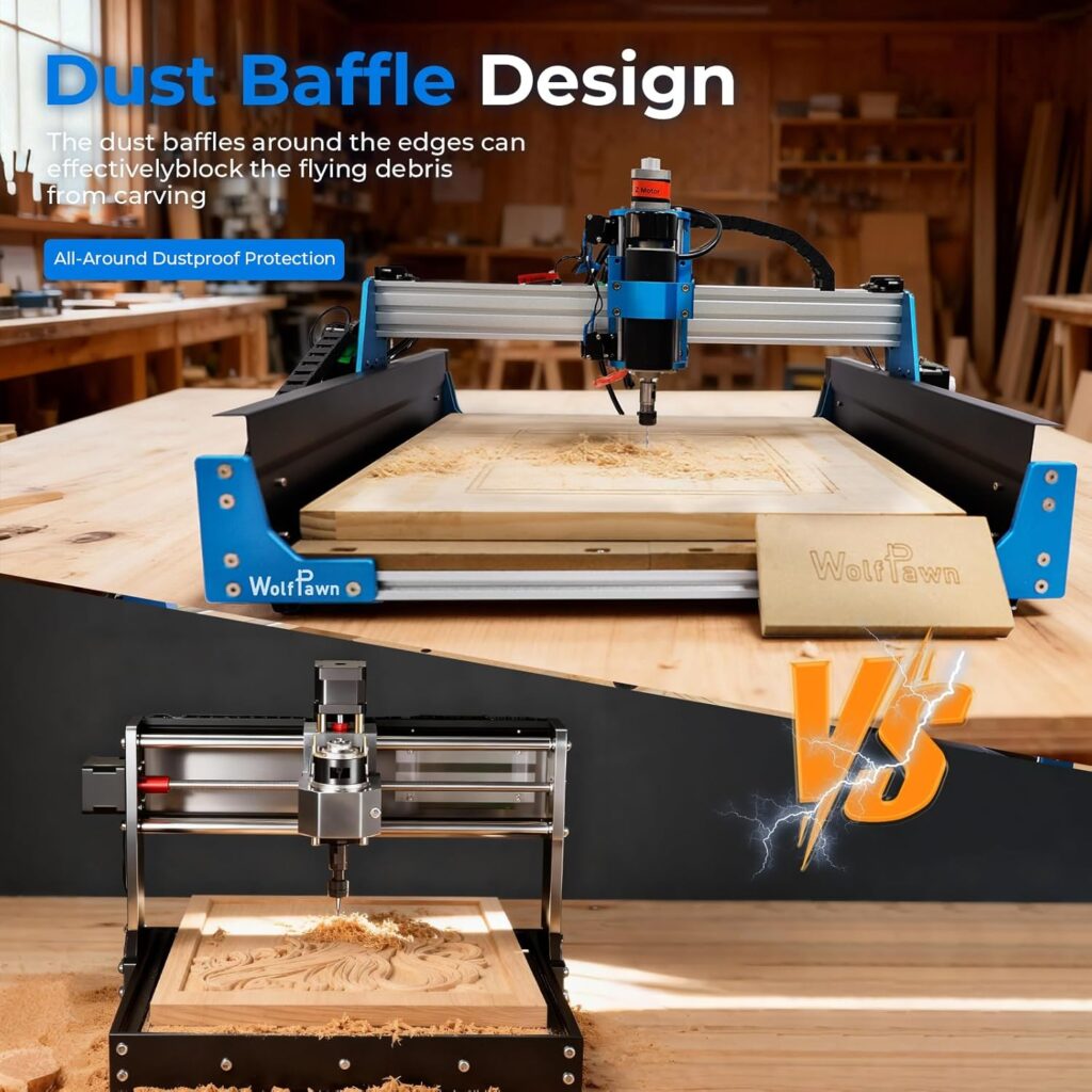 CNC Router Machine,3-Axis All-Metal with Steel Wheel Engraver Milling Machine,500W Trimmer  Linear Rail Driven,Working Area 15.75”x15.75”x2.95”,Acrylic Cutting Milling,GRBL Control (4040 PRO)