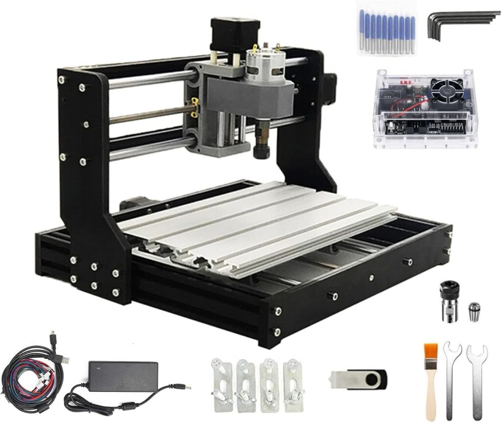 CNCTOPBAOS CNC 3018-PRO Wood Router Kit 3 Axis USB DIY Mini Engraver Milling Engraving Machine Cutter Plastic Acrylic PCB PVC Carving GRBL Control 300x180x45mm