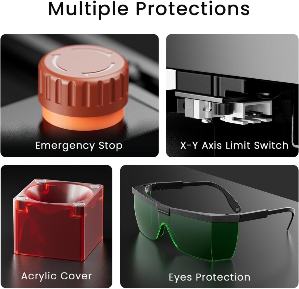 Longer Ray5 5.5W Mini Laser Engraver, DIY CNC,High-Speed Laser Cutter up to 12000 mm/min, Engraving and Cutting Machine for Wood, Metal, Acrylic, Leather, 130×130 mm Working Area, Connection