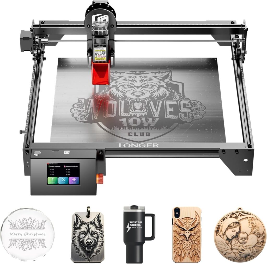 Longer RAY5 Laser Engraver, 10W High-Precision Laser Engraver, Compressed Spot CNC, App Offline Control, DIY Engraving Tool for Metal/Glass/Wood, Engraving Area 15.7 x15.7
