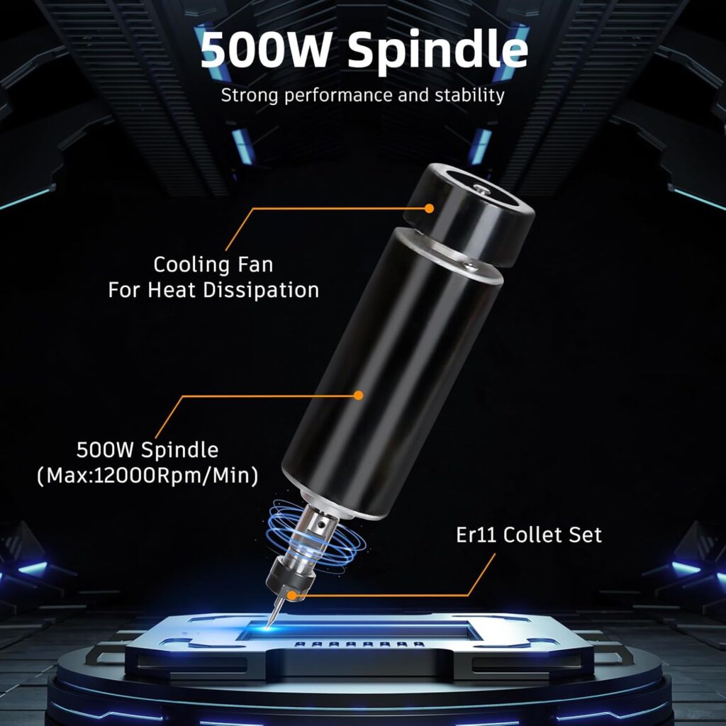 Lunyee 3018 Pro Ultra CNC Machine 500W All-Metal CNC Router Machine, Upgraded 3 Axis Engraver Machine Limit Switches  Emergency-Stop with GRBL Offline Control for Metal, Wood, Acrylic, PCB MDF