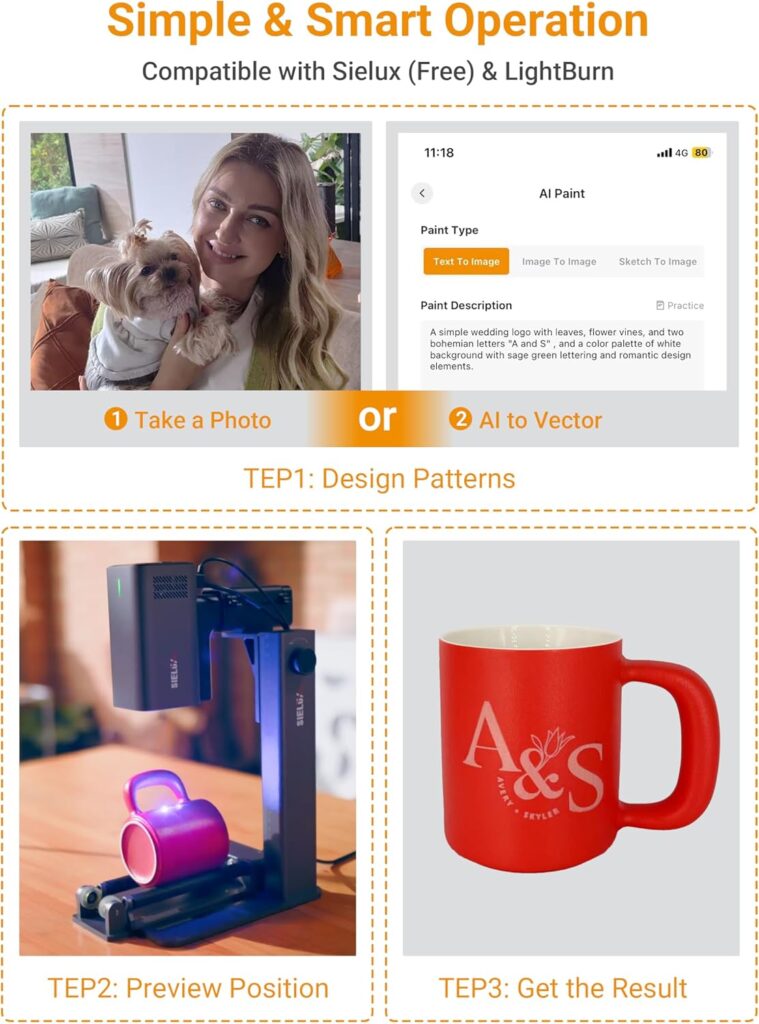 SL2 AI Laser Engraver Machine, Only 1.76 lbs, 4000mm/s Lightning Speed, Ultra HD Handheld Portable Laser Engraving Machine for Wood, Leather, Acrylic, Glass, Coated Metal(with Roller) SL2 AI Laser Engraver Machine, Only 1.76 lbs, 4000mm/s Lightning Speed, Ultra HD Handheld Portable Laser Engraving Machine for Wood, Leather, Acrylic, Glass, Coated Metal(with Roller)