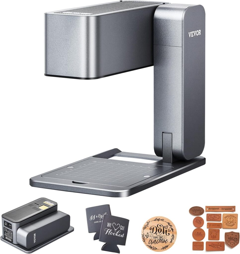VEVOR Portable Laser Engraver, Handheld Engraving Machine 36000mm/min High Speed DIY Laser Engraver and Cutter Basic Set for Metal, Wood, Leather, Arylic, Fiber, Jewelry, Glass