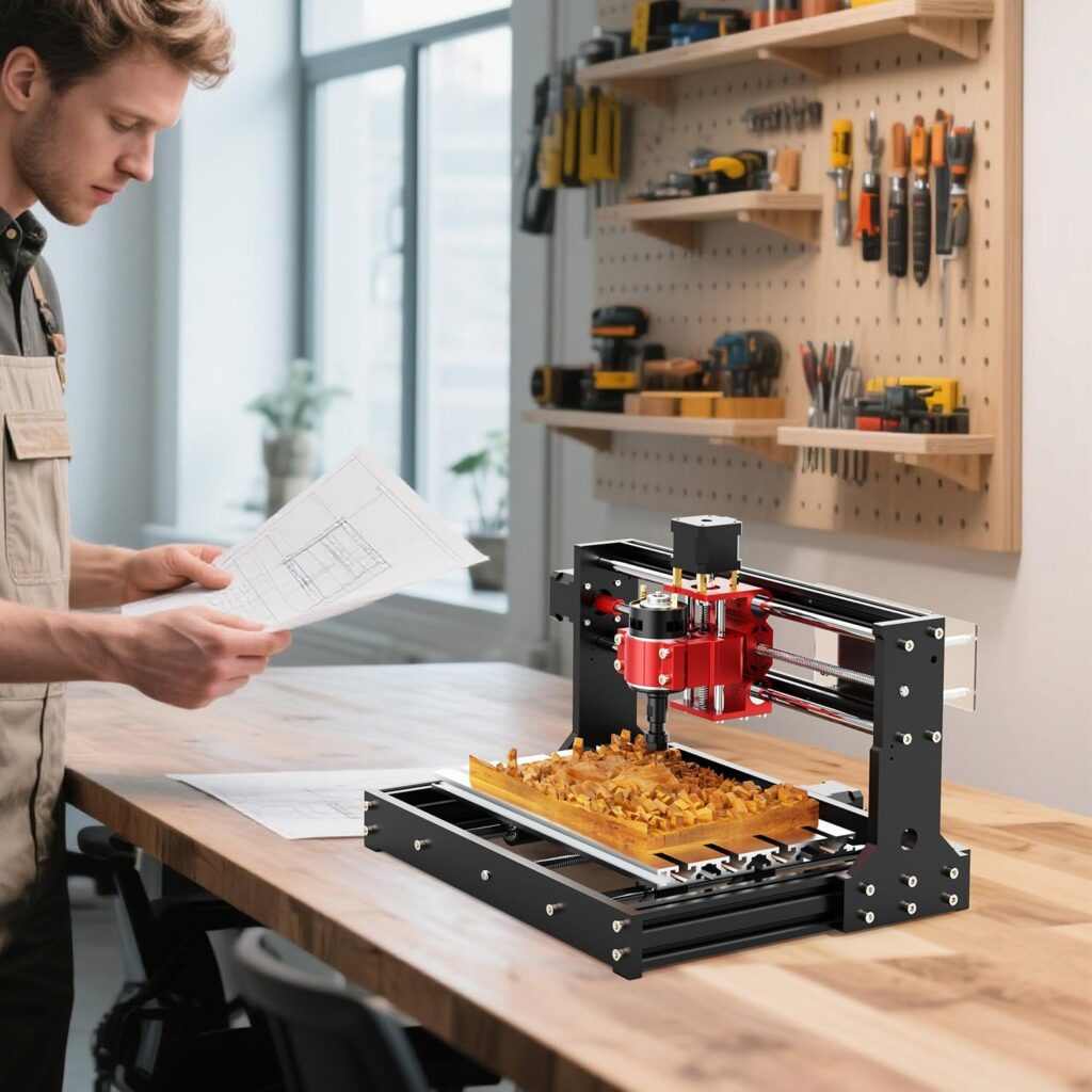 Twotrees TTC 3018 Pro CNC Router Machine,Desktop CNC Engraving Machine Upgraded 3-Axis Engraving All-Metal Milling Machine for Wood Acrylic MDF Nylon,300mmX180mmX40mm Working Area