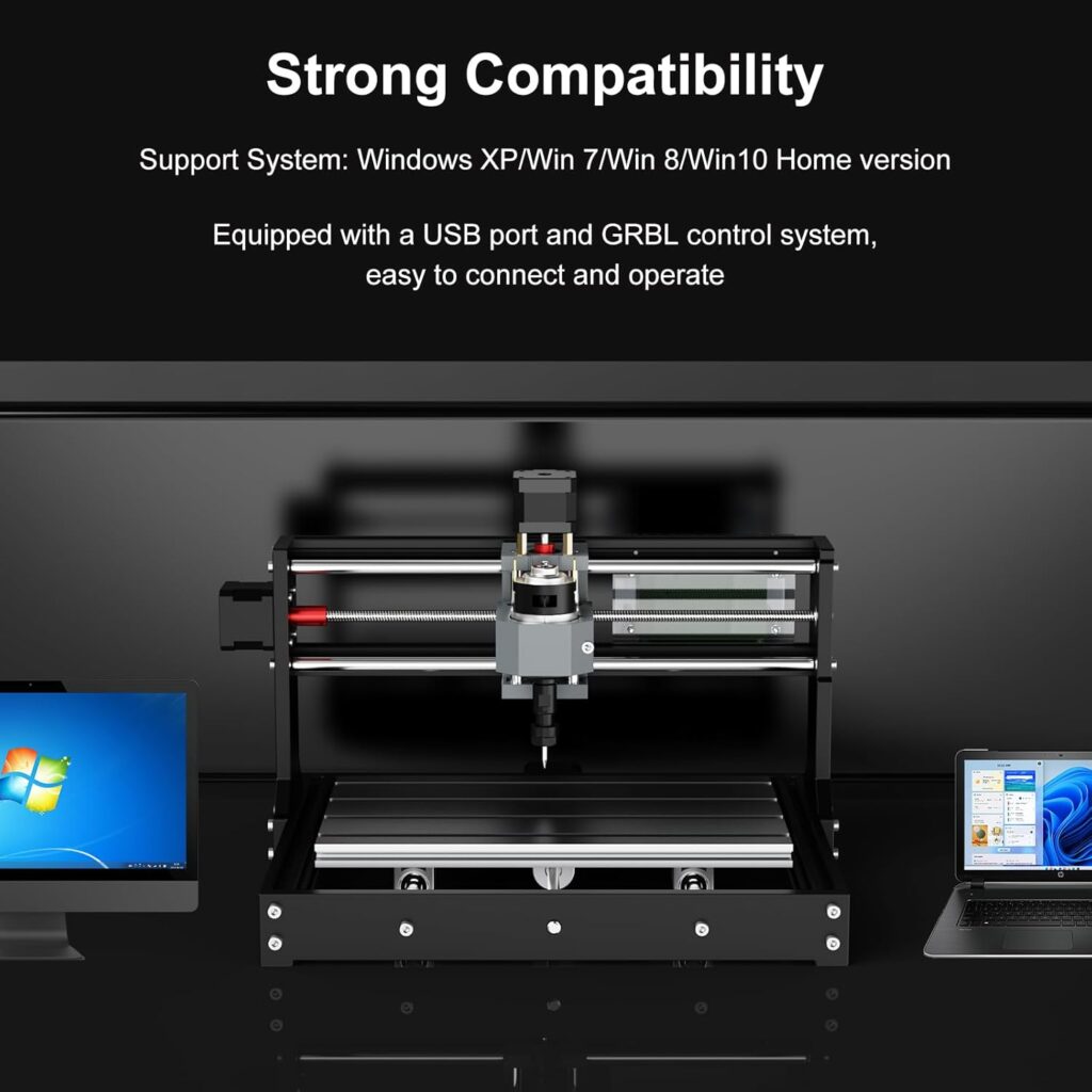 TTC3018 CNC Router Machine 3-Axis Engraving Machine Metal Engraver GRBL Control with Built-in WiFi, 775 Spindle Motor, Engraver Desktop CNC for Wood, Acrylic, Plastic, Aluminum, PCB Milling  Carving