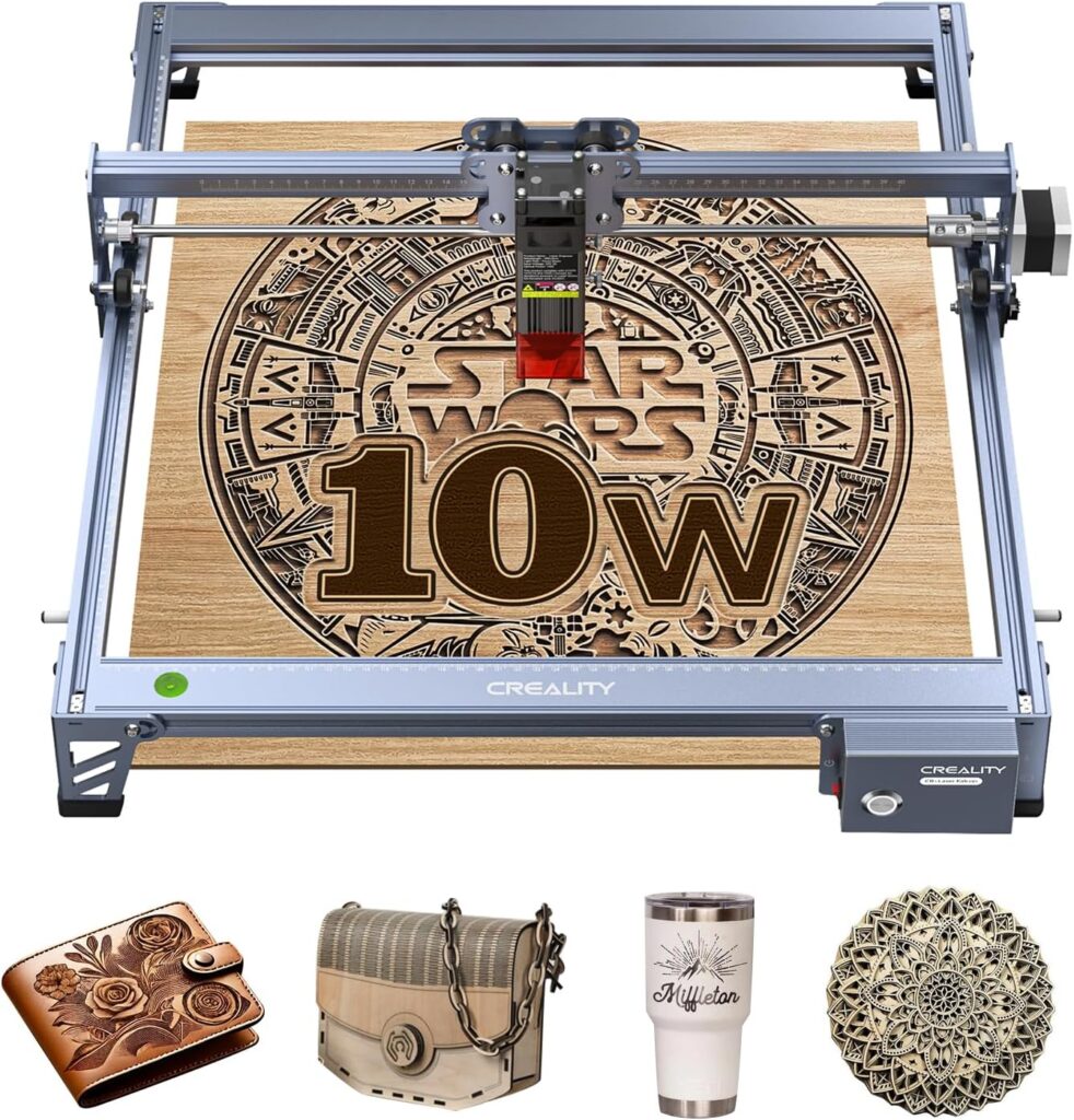 Creality Laser Engraver Machine 10W Output Power, 72W DIY Laser Engraving Machine 0.06mm High Precision Laser Cutter and Engraver for Wood and Metal, Paper, Acrylic, Glass, Leather etc, x 16