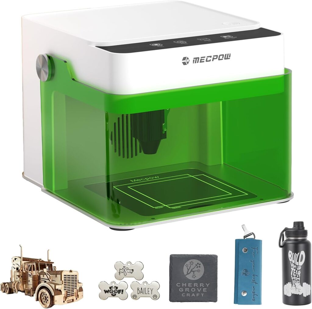 M1 Mini Laser Engraver, 5W Laser Cutter Portable Desktop Laser Engraving, 100x100mm Engraving Area, mm/min Engraving Speed,Accuracy up to 0.01 mm, Eye Protection Design